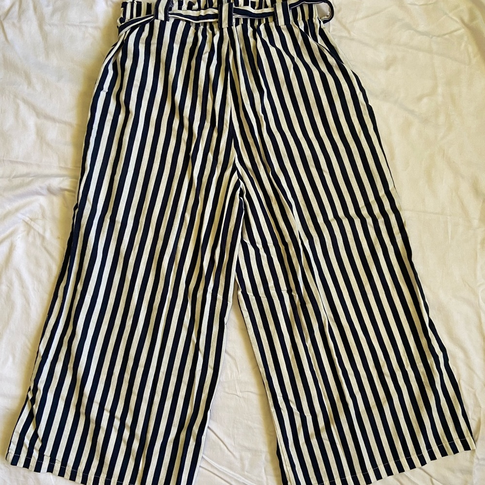 Cotton on striped Colette paper bag pants with belt